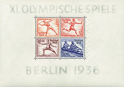 Dt. Reich Bl. 6 MiNr. 628/31 ** Olympische Sommerspiele Berlin 1936