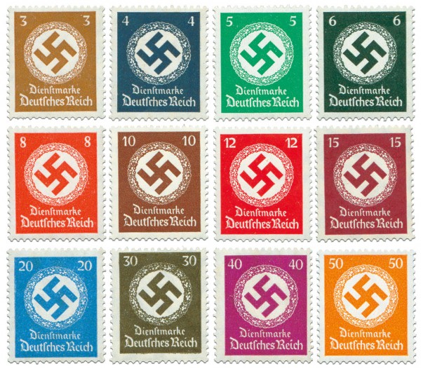 Dt. Reich Dienst MiNr. 132/43 ** Dienstmarken für Landes-Behörden