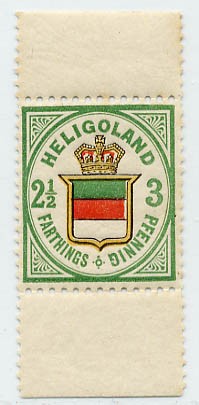 Helgoland MiNr. 17b ** 3Pf/2 1/2 F grün/dkl.orange/zinnoberrot
