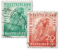 Bizone MiNr. 106/07 o Radrennen "Quer durch Deutschland"