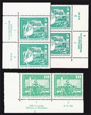 DDR MiNr. 1842/43 ** Eckrandst. mit DV Freimarken: Aufbau in der DDR