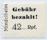 Dt. Lokalausgabe - Mindelheim (n.a.) MiNr. 2 wC ** (weißes Papier / Typ C)