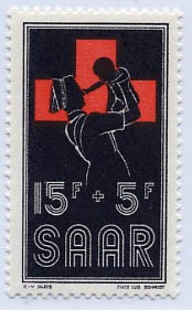 Saarland MiNr. 360 ** Rotes Kreuz 1955
