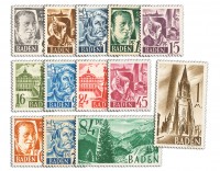 Franz.Zone Baden MiNr. 1/13 ** FM: Persönlichkeiten und Ansichten I