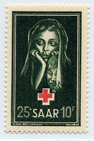 Saarland MiNr. 304 ** Rotes Kreuz 1951