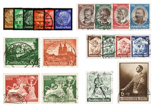 Dt. Reich Set: 20 Briefmarken in kpl. Sätzen o