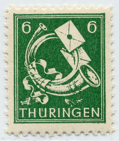 SBZ Thür. MiNr. 95 AX d p2 ** FM 6 Pf