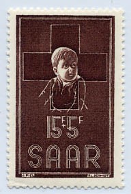 Saarland MiNr. 350 ** Rotes Kreuz 1954