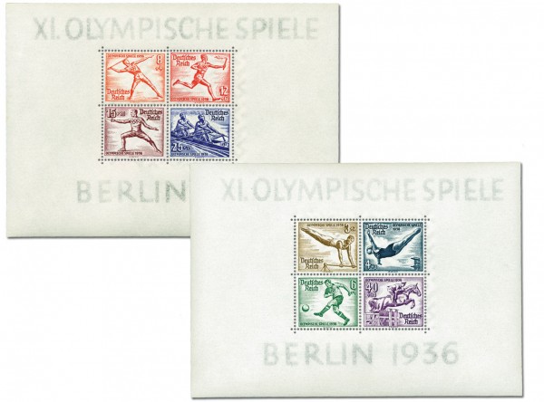 Dt. Reich Bl. 5/6 MiNr. 624/31 ** Olympische Sommerspiele Berlin 1936