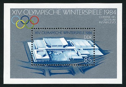 DDR Bl. 74 ** MiNr. 2843 Olympische Winterspiele Sarajevo