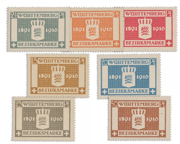 Württemberg Dienstmarken MiNr. 123/29 **