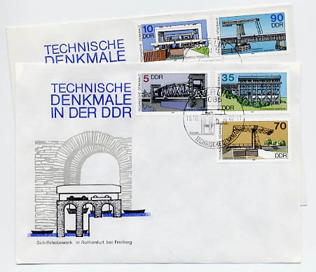 DDR FDC MiNr. 3203/07 Technische Denkmale (IV) Schiffshebewerke