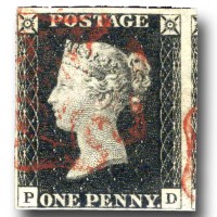 Großbritannien MiNr. 1b o - schwarz 06.05.1840 / 1 Penny / Königin Victoria