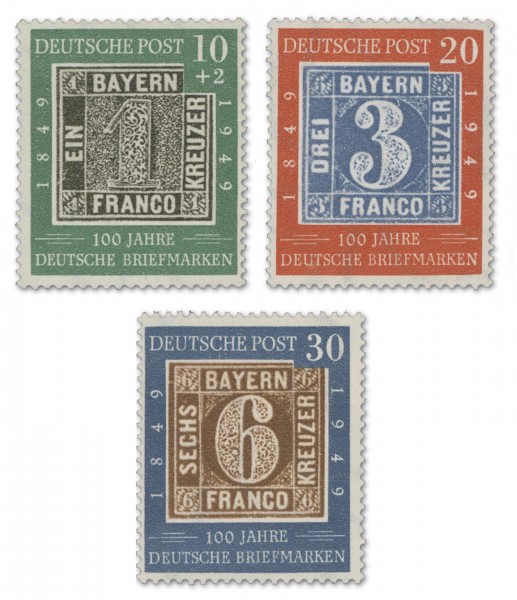 BRD MiNr.113/15 ** 100 Jahre deutsche Briefmarke