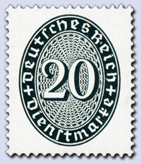Dt. Reich Dienst MiNr. 119 Y ** gepr. Dienstmarken Ziffernzeichnung