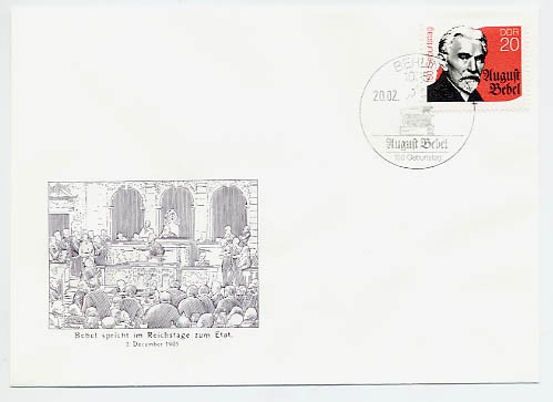 DDR FDC MiNr. 3310 150. Geb. August Bebel