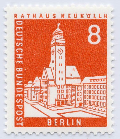 Berlin MiNr. 187 ** Rathaus Neukölln Freimarken Berliner Stadtbilder III
