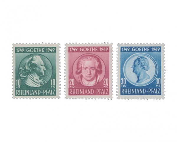 Franz.Zone Rh./Pf. MiNr. 46/48 ** 200.Geburtstag J.W.v.Goethe