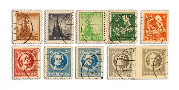 SBZ Thür. MiNr. 92/99A+98/99B o Freimarken