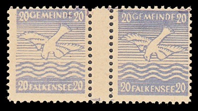 Dt. Lokalausgabe - Falkensee (n.a.) MiNr. WZ 5 ** (waagr. Zw.-steg / 20 Pf./ blau)