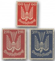Dt. Reich Farben-Set "Holztaube" ** MiNr. 213b, 216b, 217a, 3 Werte, geprüft