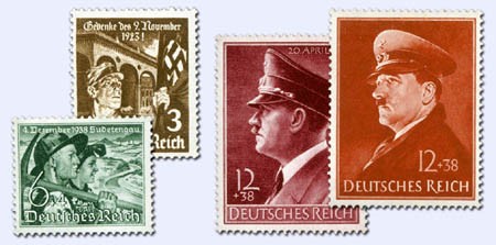 Dt. Reich MiNr. 598y, 684x, 772y und 813x ** - 4 versch. SM mit besserer Gummiriffelung