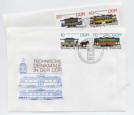 DDR FDC MiNr. 3015/18 Technische Denkmale (III) Histor. Straßenbahnen