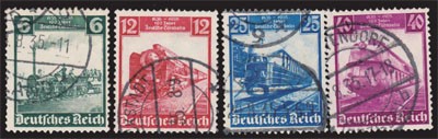 Dt. Reich MiNr. 580/83 o 100 Jahre Dt. Eisenbahn