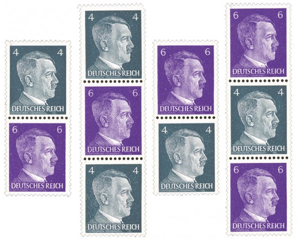 Dt. Reich ** 4 Hitler-Zusammendrucke (S290-S293) (S290 - S293) aus Automatenrollen