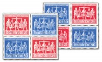 All.Bes.GA MiNr. 969/70 V Zd1+V Zd 2 ** 2 Viererblocks, Exportmesse Hannover 1948