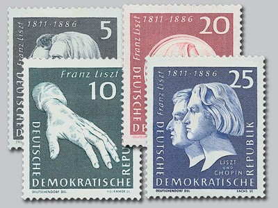 DDR MiNr. 857/60 ** 150 Gbtg. Franz Liszt