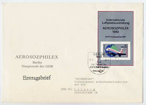DDR FDC Bl.59 MiNr. 2520 Interflug
