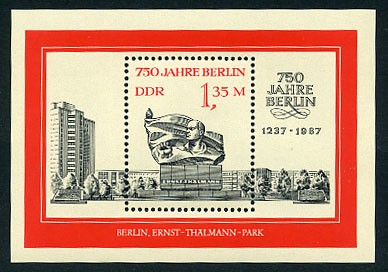 DDR Bl. 89 ** MiNr. 3123 750 J. Berlin