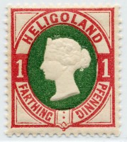 Helgoland MiNr. 11 ** 1Pf/1F lilakarmin/dkl.grün