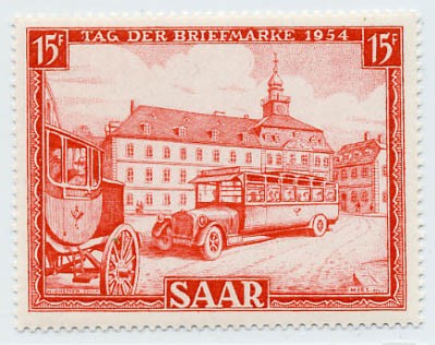 Saarland MiNr. 349 ** Tag der Briefmarke 1954
