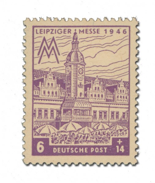 SBZ West-Sa. MiNr. 162 AZz ** Leipziger Messe 1946 Papier-Abart