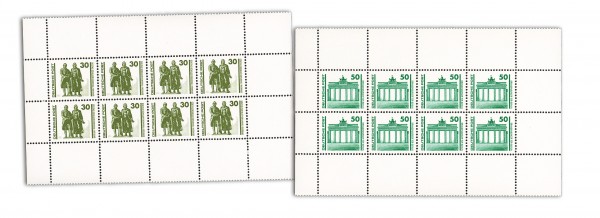 DDR Heftchen-Blatt MiNr. 20/21 ** geschnitten aus Markenheftchenbogen
