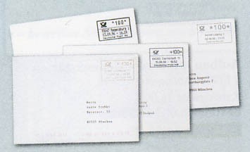 BRD - 4 "ABAS"-Briefe der 4 versch.Hersteller jeweils mit zugehöriger ABAS-Quittung