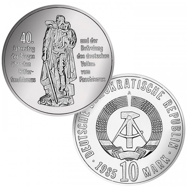 DDR Münze 1985, 10 M, st 40. Jahrestag der Befreiung