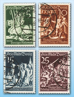 Freie Stadt Danzig MiNr. 302/05 o Tag der Briefmarke 1939