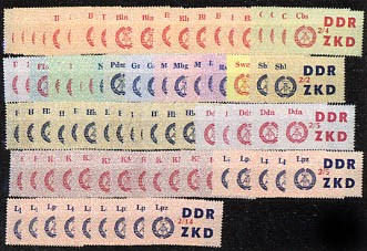 DDR Dienstmarken C MiNr. 31-45 ** Laufkontrollzettel für VVB (84 Werte)