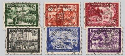 Dt. Reich MiNr. 773/78 o Kameradschaftsblock der Dt. Reichspost II