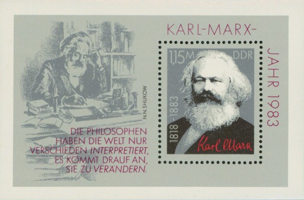 DDR Bl. 71 ** MiNr. 2789 100. Tdtg. K. Marx