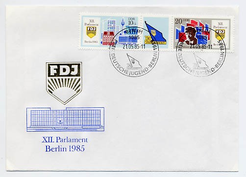 DDR FDC MiNr. 2947/48 Zdr. Parlament d. FDJ