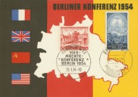 Berlin/DDR Sonderpostkarte Viermächtekonferenz mit Ersttags-SST