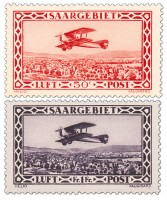 Dt. Abst.Geb. Saargebiet MiNr. 126/27 ** Flugpostmarken