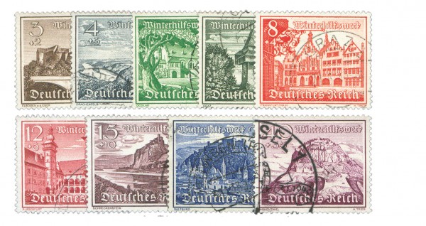 Dt. Reich MiNr. 730/38 o Winterhilfswerk/Bauwerke 1939