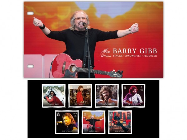 Isle of Man - Barry Gibb Presentation Pack mit 7 Werten **