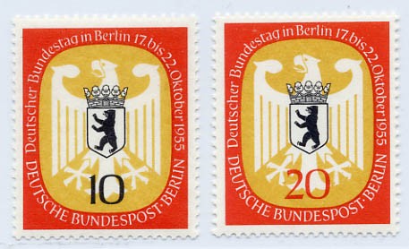 Berlin MiNr. 129/30 ** Deutscher Bundestag in Berlin