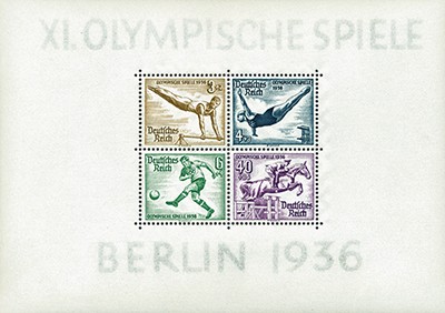 Dt. Reich Bl. 5 MiNr. 624/27 ** Olympische Sommerspiele Berlin 1936
